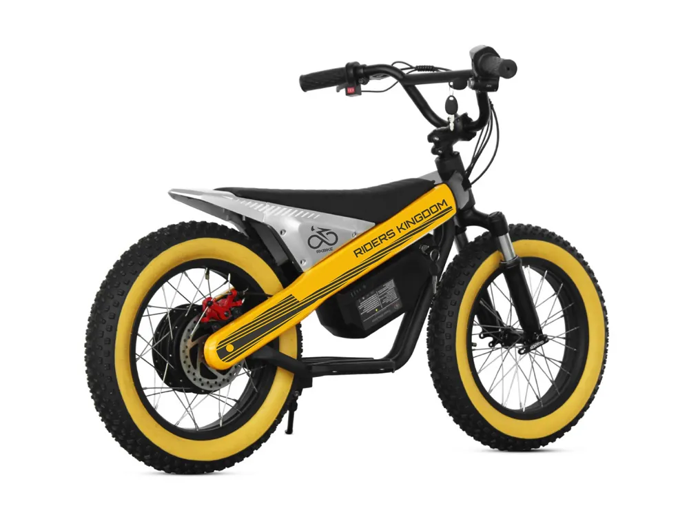 Side view of yellow electric motorcycle highlighting sleek design, aerodynamic frame, and city commuting efficiency