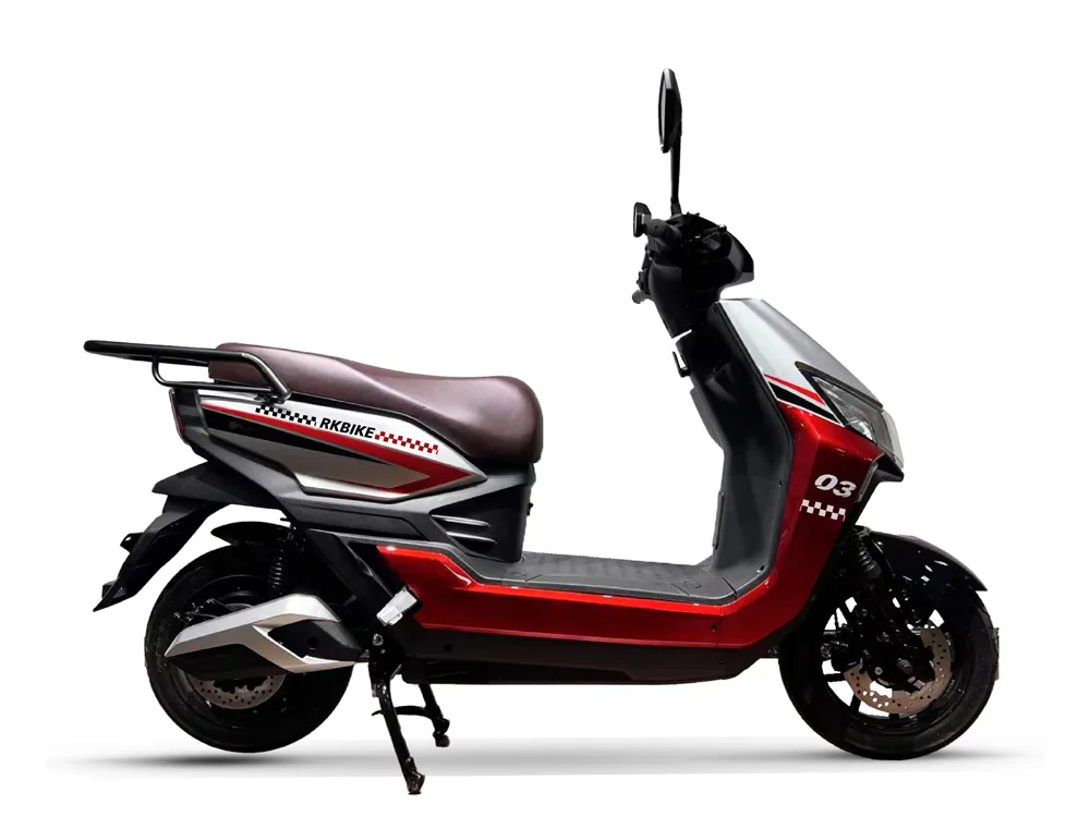 Red electric scooter motorcycle with modern design for urban commuting and daily transportation