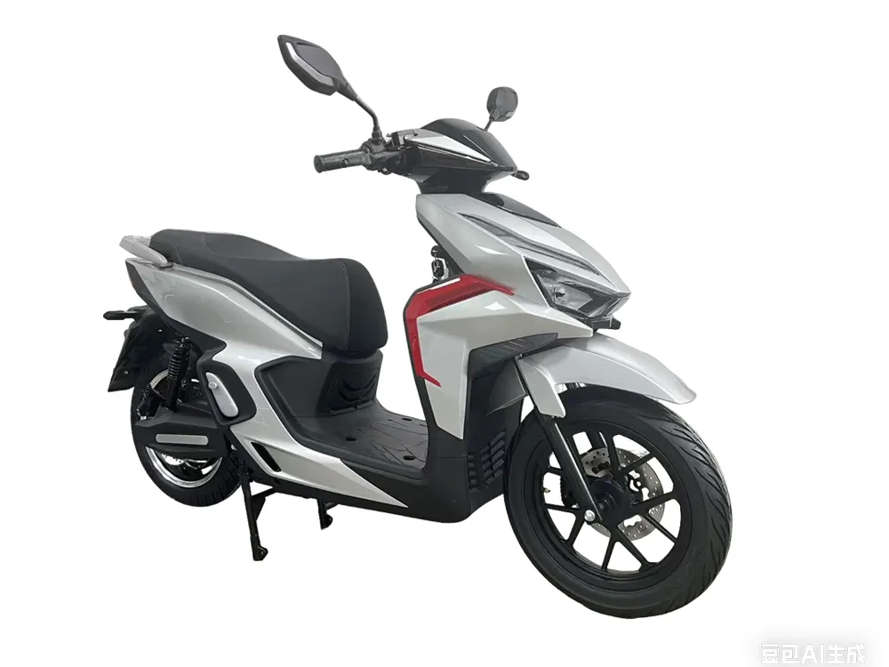 Black and green electric scooter motorcycle side view with sleek modern design, ideal for city commuting and daily transportation