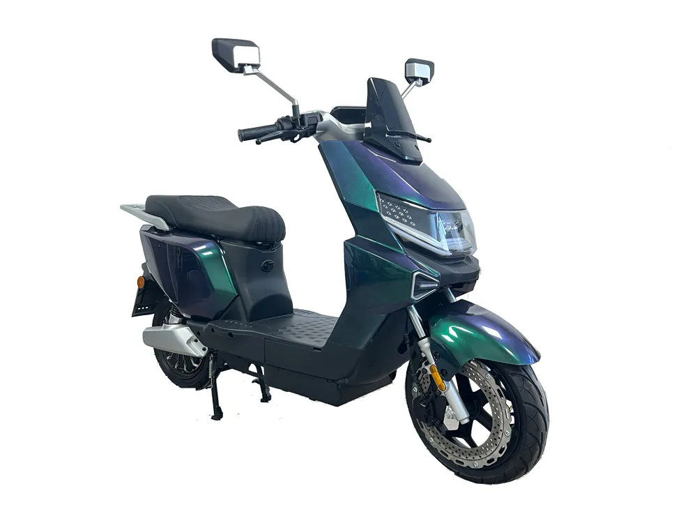 Modern electric scooter motorcycle with sleek design for urban commuting and daily transportation