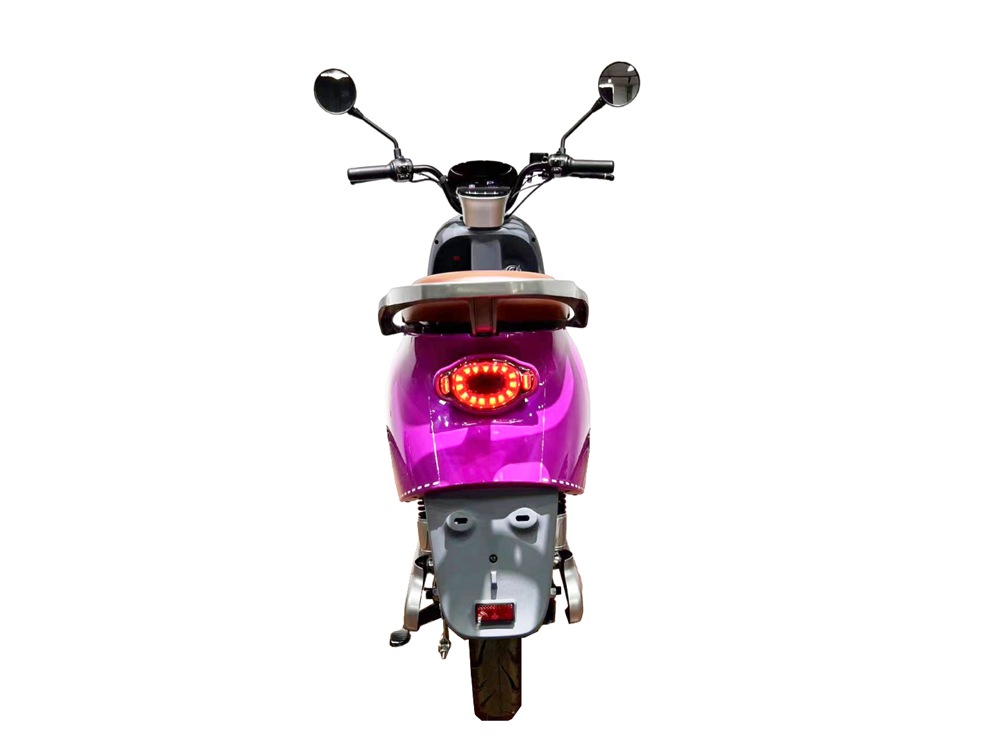 back of the electric motorcycle pink q1