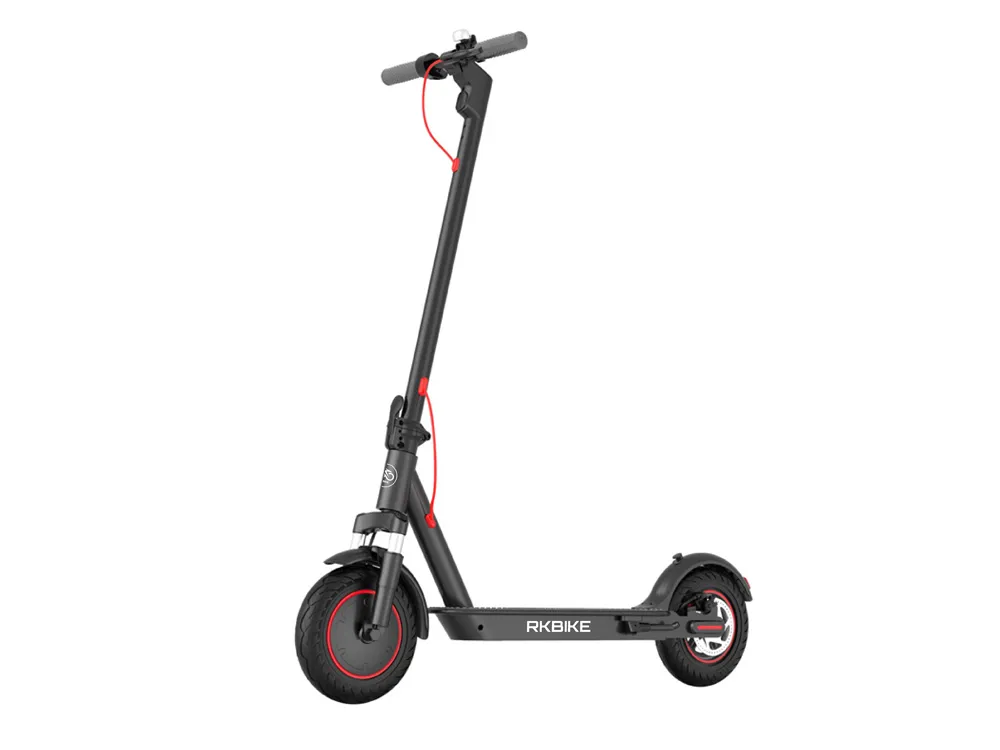 Side view of a sleek urban electric scooter showcasing its compact frame, wide tires, ergonomic deck, and modern design for efficient city commuting